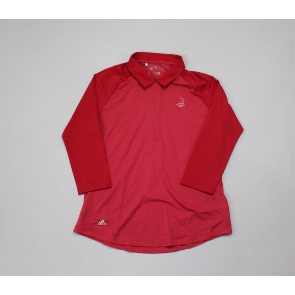 Adidas Women Red SweatShirt Golf Polo 3/4th Sleeve Size Small - Picture 1 of 7